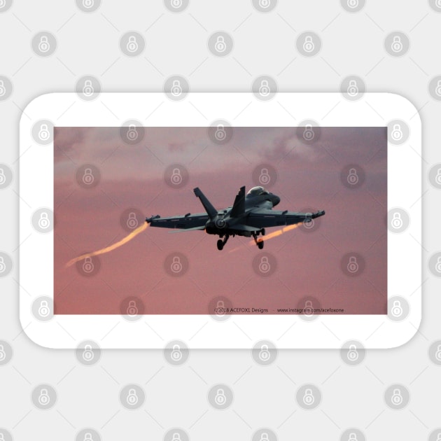 F/A-18 Hornet Dusk 4 Sticker by acefox1